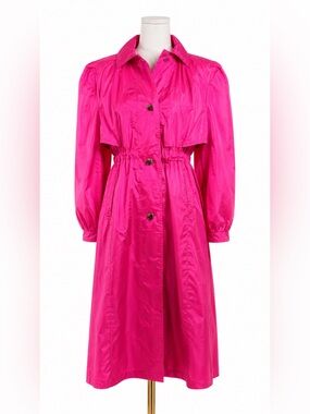Rothschild Girls Pink Raincoat Size 14 Barbiecore Shiny Trench Coat Glam